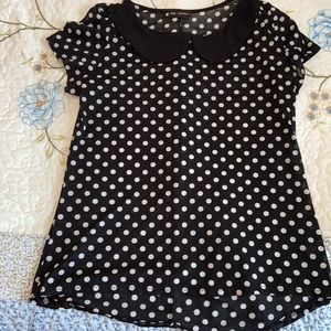 See through polka dots blouse